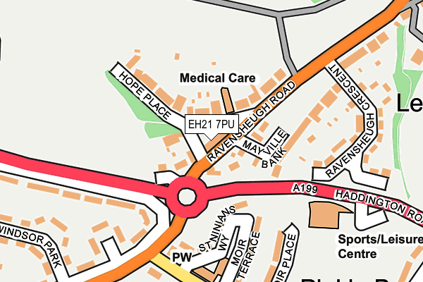 EH21 7PU map - OS OpenMap – Local (Ordnance Survey)