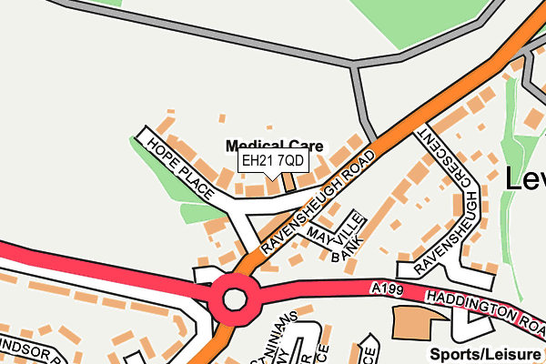 EH21 7QD map - OS OpenMap – Local (Ordnance Survey)