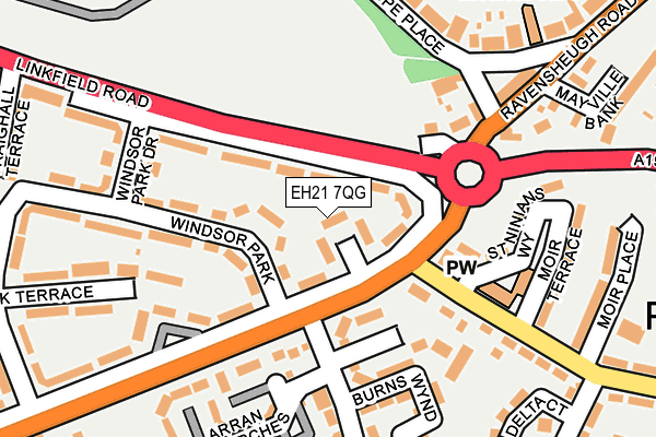 EH21 7QG map - OS OpenMap – Local (Ordnance Survey)