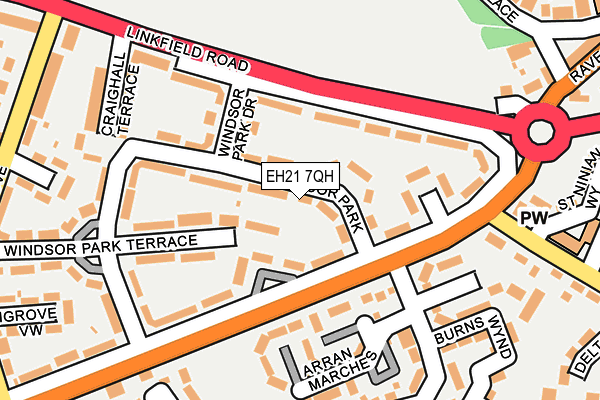 EH21 7QH map - OS OpenMap – Local (Ordnance Survey)