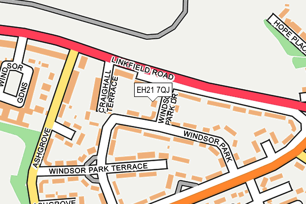 EH21 7QJ map - OS OpenMap – Local (Ordnance Survey)