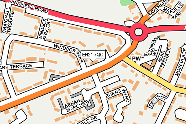 EH21 7QQ map - OS OpenMap – Local (Ordnance Survey)