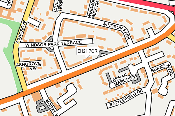 EH21 7QR map - OS OpenMap – Local (Ordnance Survey)