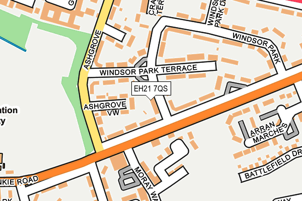 EH21 7QS map - OS OpenMap – Local (Ordnance Survey)