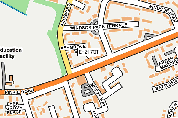 EH21 7QT map - OS OpenMap – Local (Ordnance Survey)