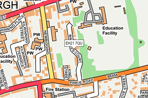 EH21 7QU map - OS OpenMap – Local (Ordnance Survey)