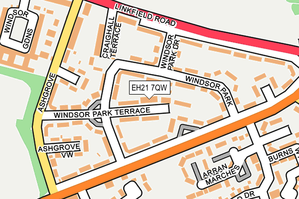 EH21 7QW map - OS OpenMap – Local (Ordnance Survey)