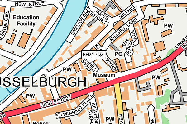 EH21 7QZ map - OS OpenMap – Local (Ordnance Survey)