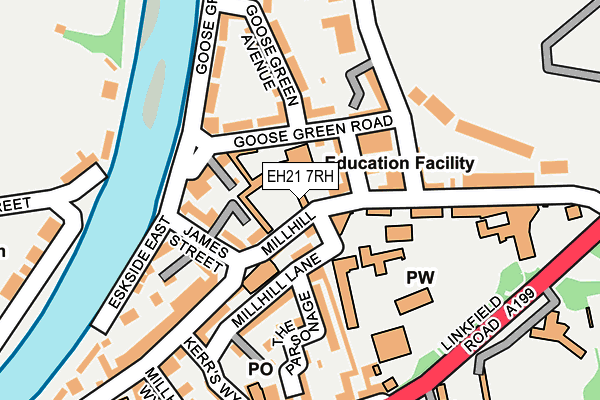 EH21 7RH map - OS OpenMap – Local (Ordnance Survey)