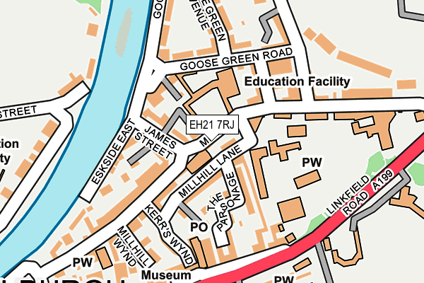 EH21 7RJ map - OS OpenMap – Local (Ordnance Survey)