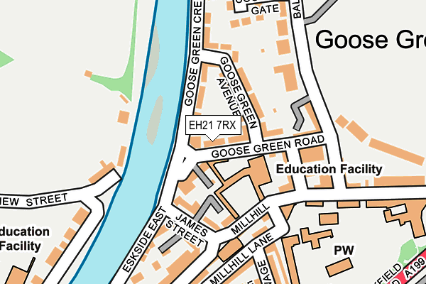 EH21 7RX map - OS OpenMap – Local (Ordnance Survey)