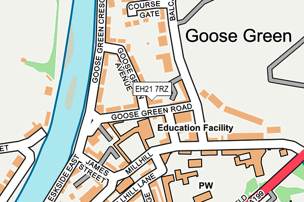 EH21 7RZ map - OS OpenMap – Local (Ordnance Survey)