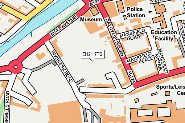 EH21 7TS map - OS OpenMap – Local (Ordnance Survey)
