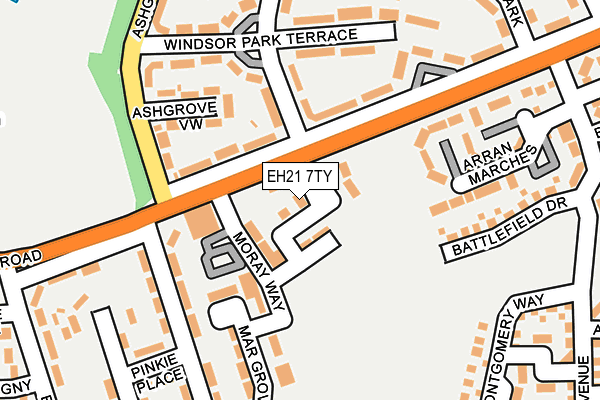 EH21 7TY map - OS OpenMap – Local (Ordnance Survey)