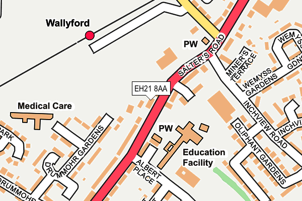 EH21 8AA map - OS OpenMap – Local (Ordnance Survey)