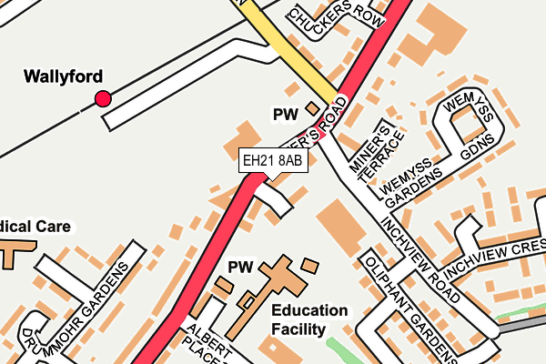 EH21 8AB map - OS OpenMap – Local (Ordnance Survey)