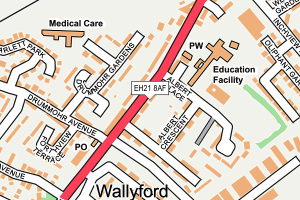 EH21 8AF map - OS OpenMap – Local (Ordnance Survey)