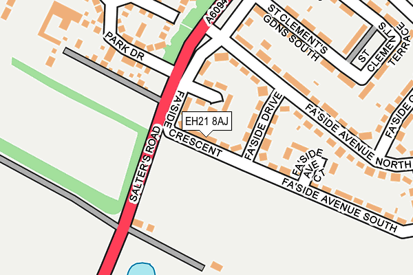 EH21 8AJ map - OS OpenMap – Local (Ordnance Survey)