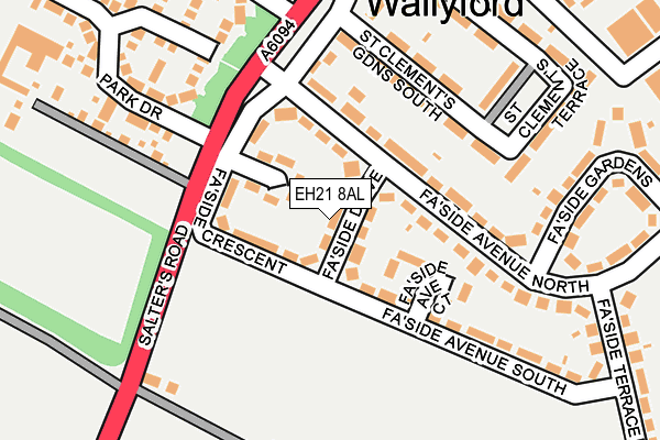 EH21 8AL map - OS OpenMap – Local (Ordnance Survey)