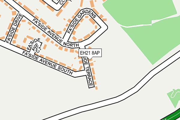 EH21 8AP map - OS OpenMap – Local (Ordnance Survey)