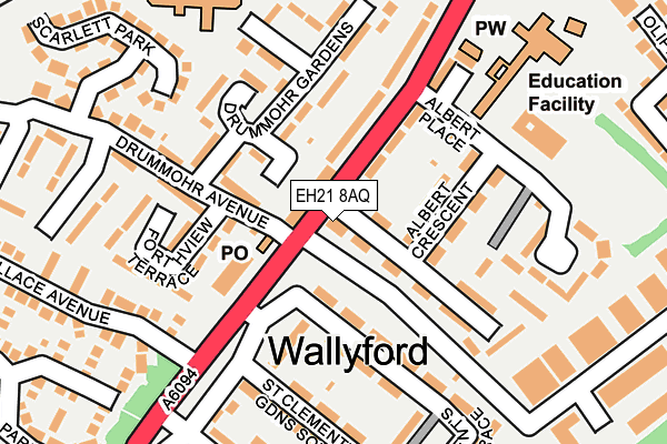 EH21 8AQ map - OS OpenMap – Local (Ordnance Survey)