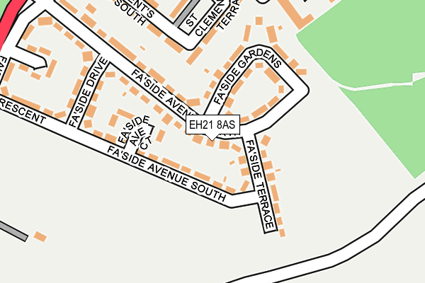 EH21 8AS map - OS OpenMap – Local (Ordnance Survey)