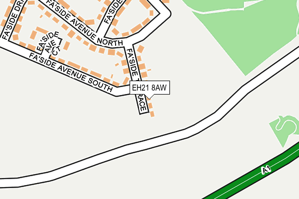 EH21 8AW map - OS OpenMap – Local (Ordnance Survey)