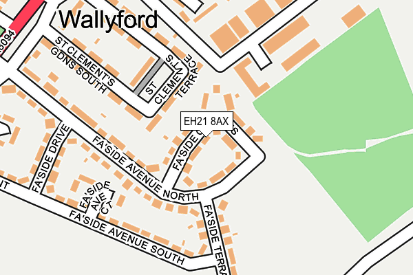 EH21 8AX map - OS OpenMap – Local (Ordnance Survey)