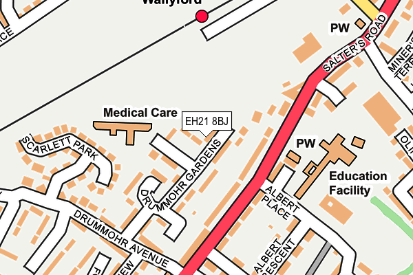 EH21 8BJ map - OS OpenMap – Local (Ordnance Survey)