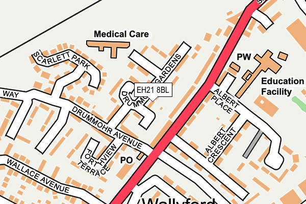 EH21 8BL map - OS OpenMap – Local (Ordnance Survey)