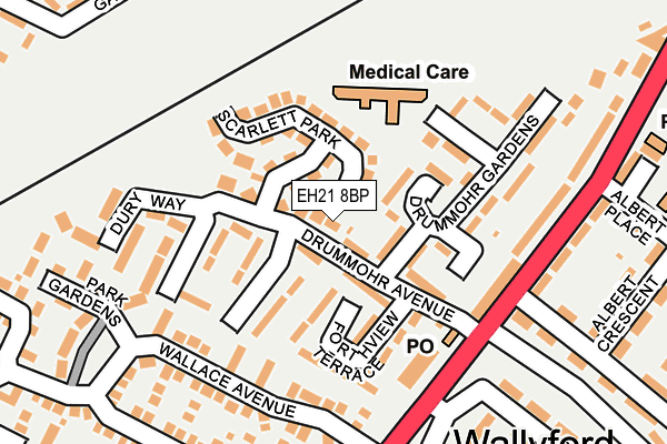 EH21 8BP map - OS OpenMap – Local (Ordnance Survey)