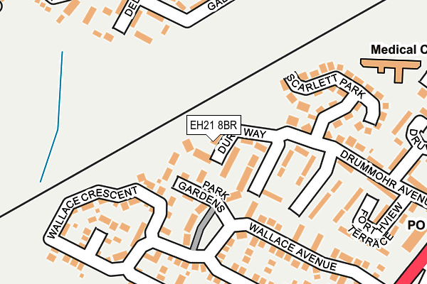 EH21 8BR map - OS OpenMap – Local (Ordnance Survey)