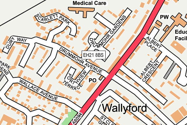 EH21 8BS map - OS OpenMap – Local (Ordnance Survey)