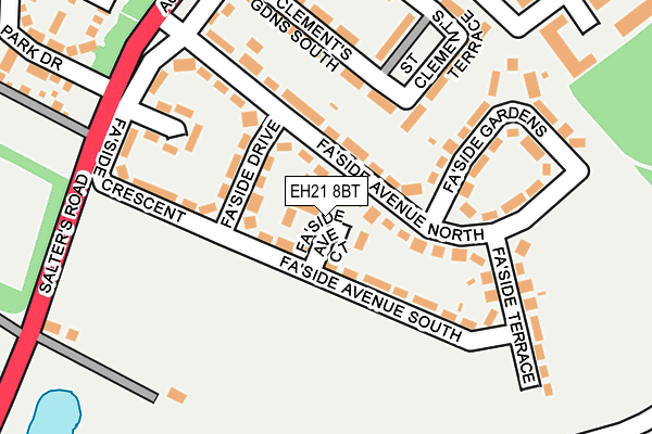 EH21 8BT map - OS OpenMap – Local (Ordnance Survey)