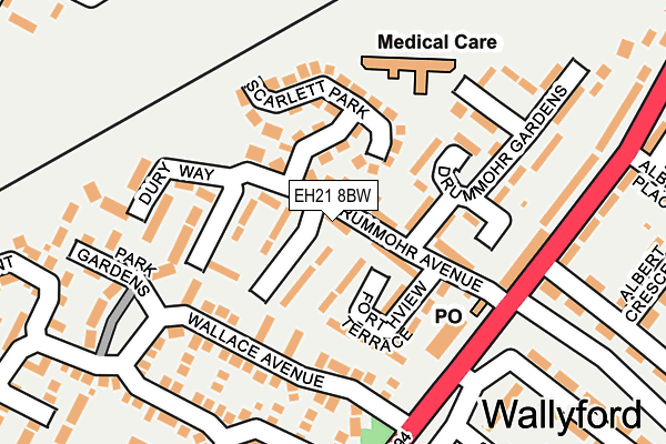 EH21 8BW map - OS OpenMap – Local (Ordnance Survey)