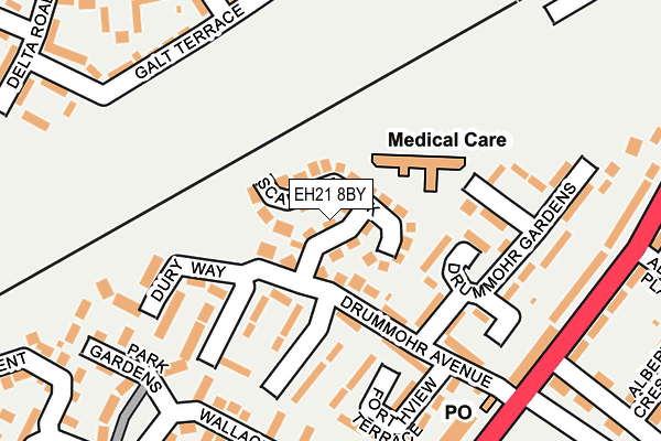 EH21 8BY map - OS OpenMap – Local (Ordnance Survey)