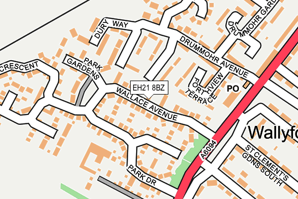 EH21 8BZ map - OS OpenMap – Local (Ordnance Survey)