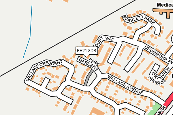 EH21 8DB map - OS OpenMap – Local (Ordnance Survey)