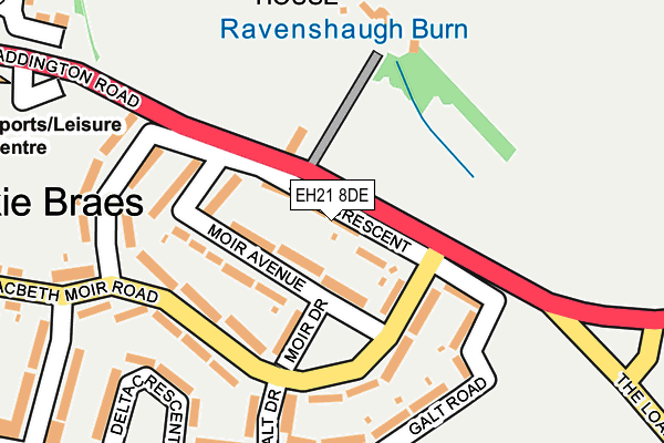 EH21 8DE map - OS OpenMap – Local (Ordnance Survey)