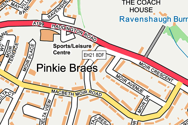 EH21 8DF map - OS OpenMap – Local (Ordnance Survey)