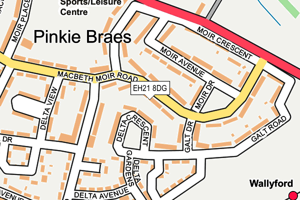 EH21 8DG map - OS OpenMap – Local (Ordnance Survey)