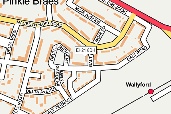 EH21 8DH map - OS OpenMap – Local (Ordnance Survey)