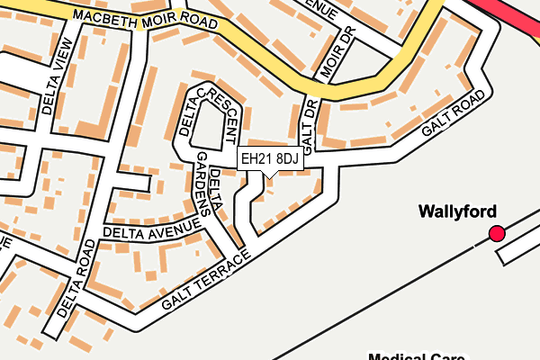 EH21 8DJ map - OS OpenMap – Local (Ordnance Survey)