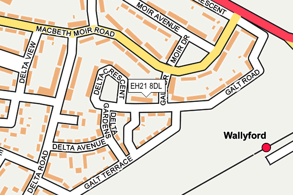 EH21 8DL map - OS OpenMap – Local (Ordnance Survey)