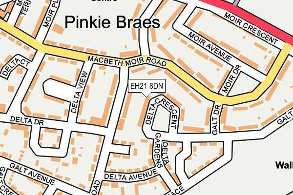 EH21 8DN map - OS OpenMap – Local (Ordnance Survey)