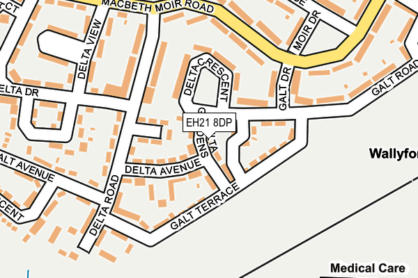 EH21 8DP map - OS OpenMap – Local (Ordnance Survey)