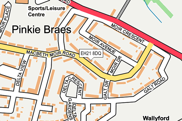 EH21 8DQ map - OS OpenMap – Local (Ordnance Survey)