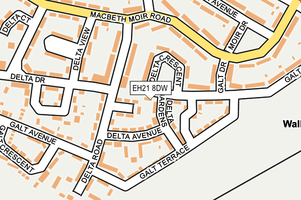 EH21 8DW map - OS OpenMap – Local (Ordnance Survey)