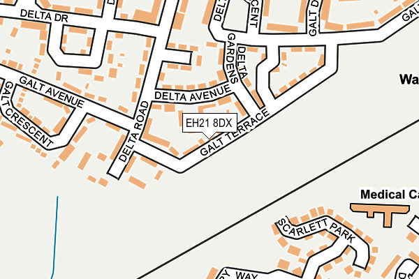 EH21 8DX map - OS OpenMap – Local (Ordnance Survey)