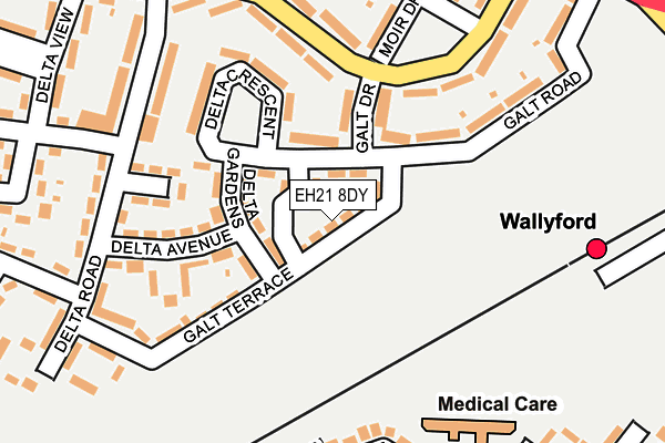 EH21 8DY map - OS OpenMap – Local (Ordnance Survey)